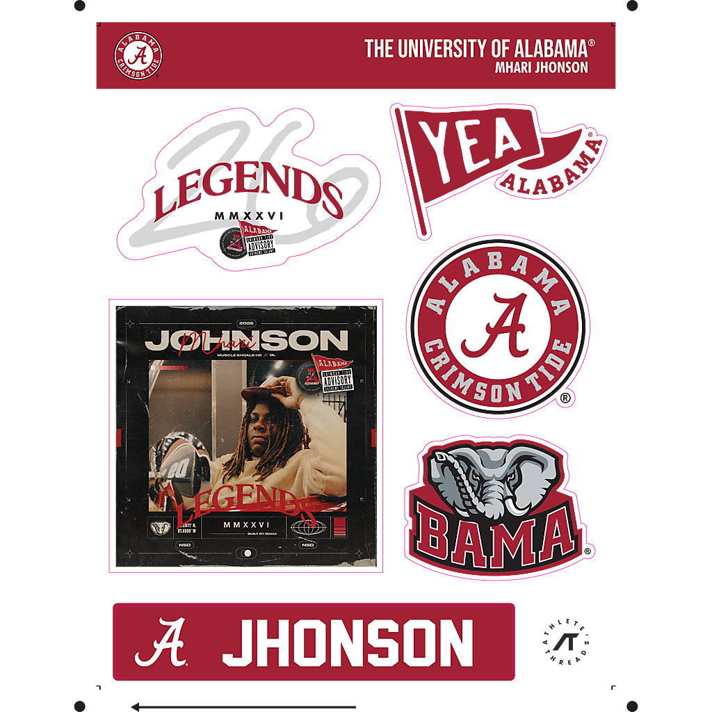 Alabama - NCAA Football : Mhari Johnson - Legends 2026 Sticker Sheet-0