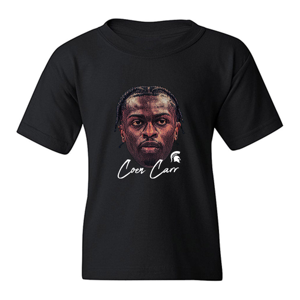 Michigan State - NCAA Men's Basketball : Coen Carr - GameFace Youth T-Shirt-0