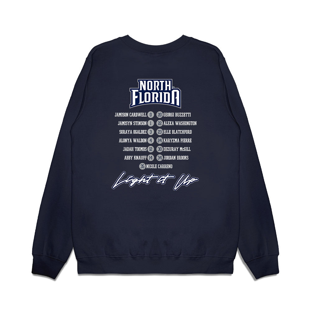 UNF - NCAA Women's Basketball : - Roster Premium Crewneck Sweatshirt-1
