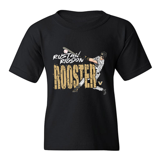 Vanderbilt - NCAA Baseball : Rustan Rigdon - Caricature Youth T-Shirt-0