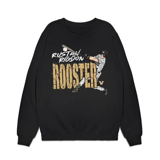 Vanderbilt - NCAA Baseball : Rustan Rigdon - Caricature Premium Crewneck Sweatshirt-0