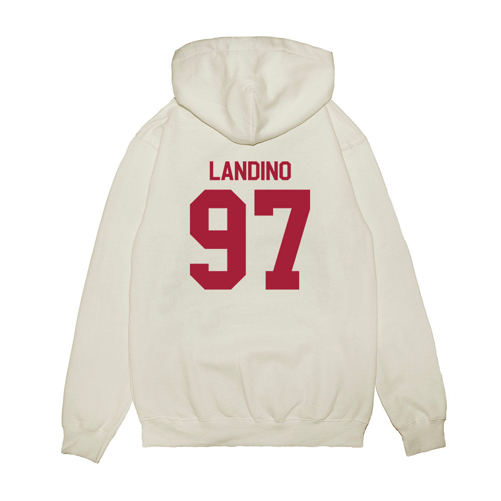 Indiana - NCAA Football : Mario Landino - Flipping Champs Premium Hooded Sweatshirt-1