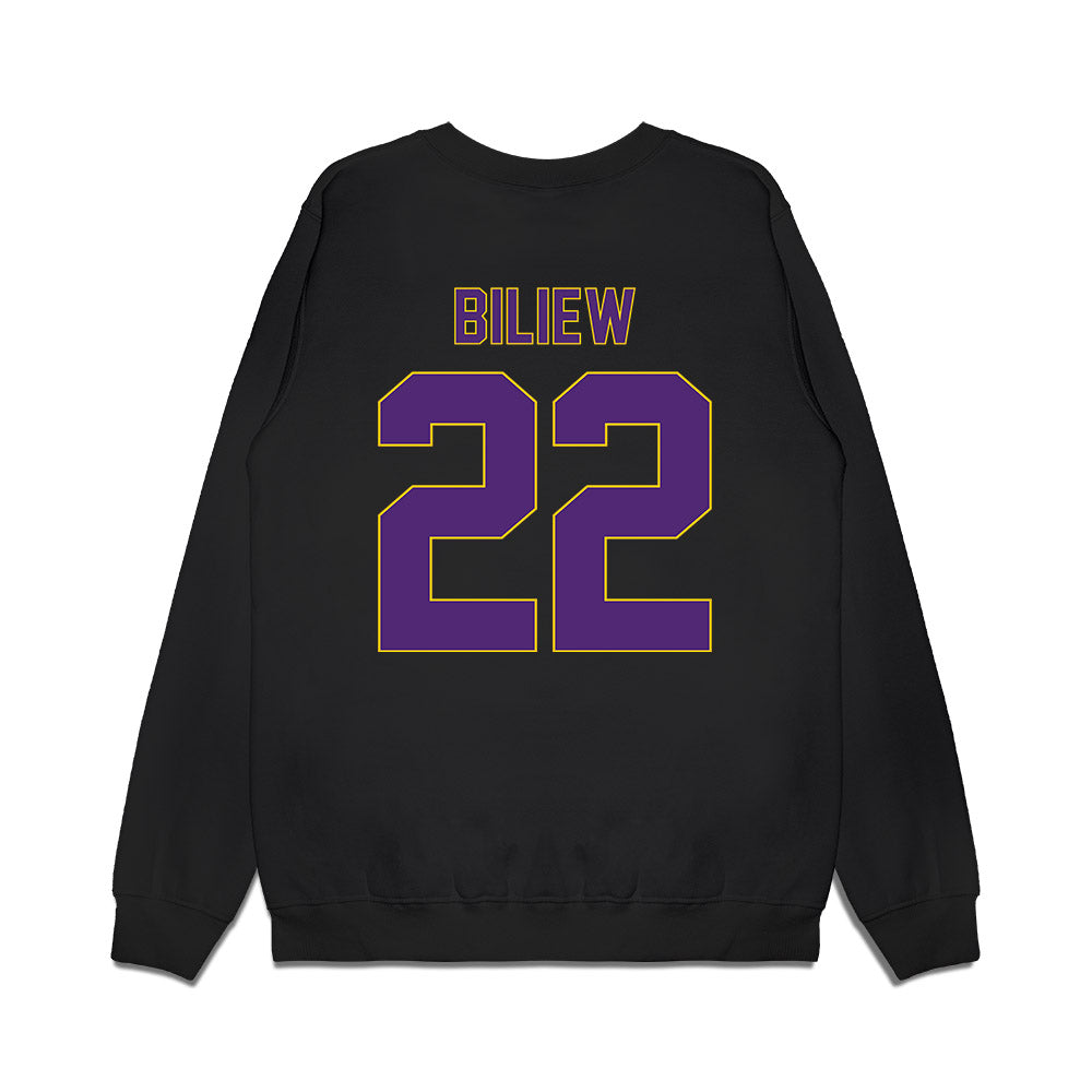 WIU - NCAA Men's Basketball : Goanar Biliew - Vintage Basketball Premium Crewneck Sweatshirt-1
