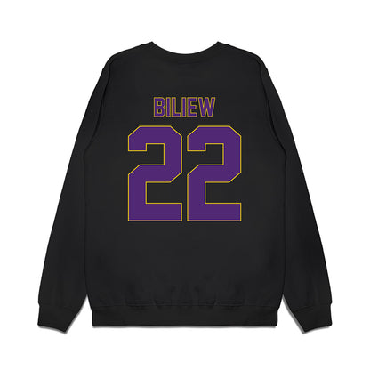 WIU - NCAA Men's Basketball : Goanar Biliew - Vintage Basketball Premium Crewneck Sweatshirt-1