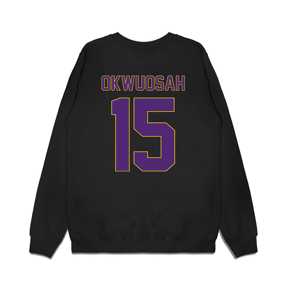 WIU - NCAA Men's Basketball : Francis Okwuosah - Vintage Basketball Premium Crewneck Sweatshirt-1