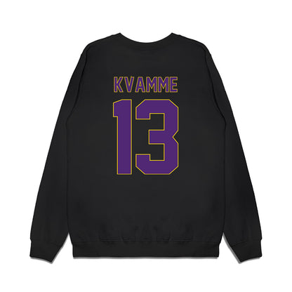 WIU - NCAA Men's Basketball : Makai Kvamme - Vintage Basketball Premium Crewneck Sweatshirt-1