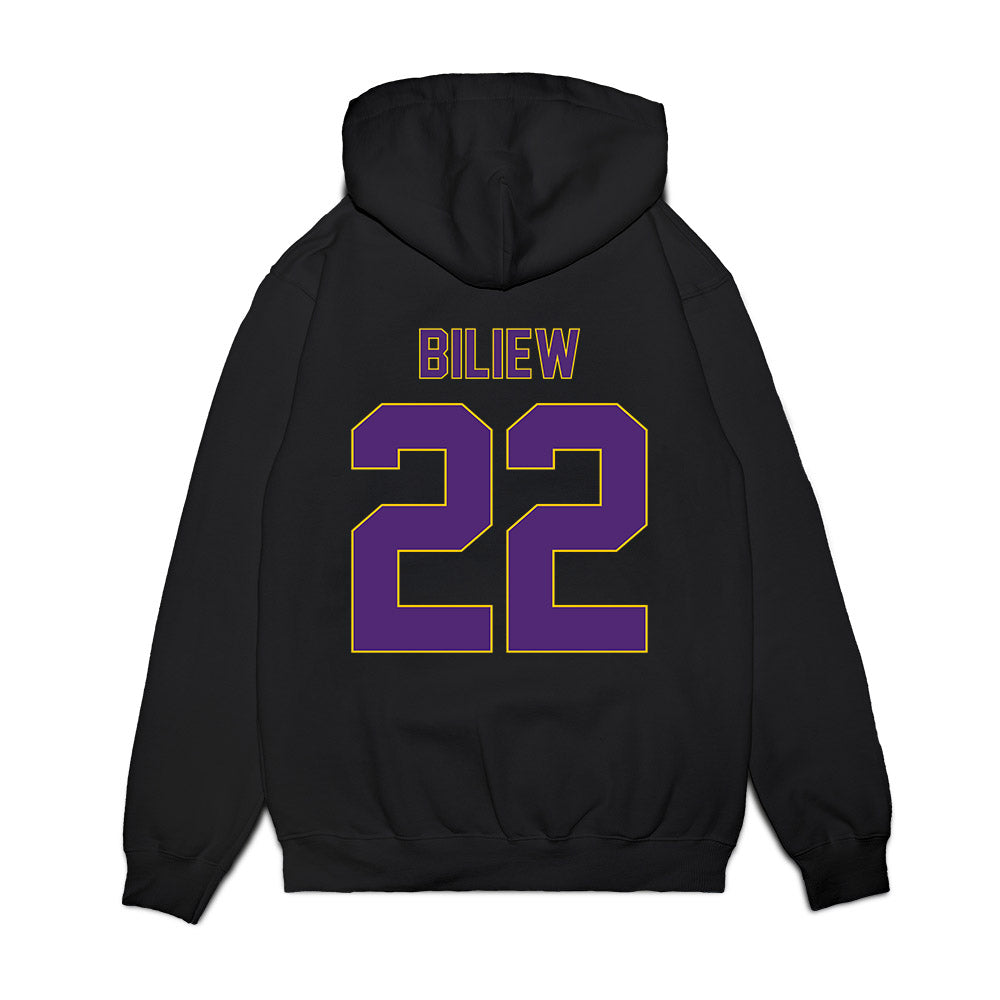 WIU - NCAA Men's Basketball : Goanar Biliew - Vintage Basketball Premium Hooded Sweatshirt-1