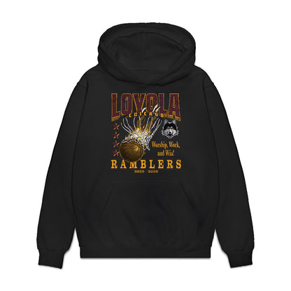 Loyola - NCAA Men's Basketball : Kayde Dotson - Vintage Basketball Premium Hooded Sweatshirt-0