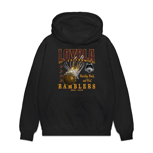 Loyola - NCAA Women's Basketball : Rosalie Mercille - Vintage Basketball Premium Hooded Sweatshirt-0