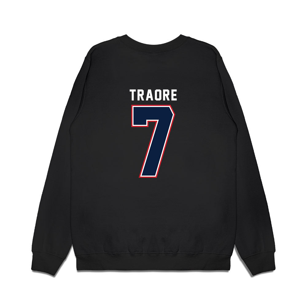 Robert Morris - NCAA Women's Basketball : Myriam Traore - Vintage Basketball Premium Crewneck Sweatshirt-1