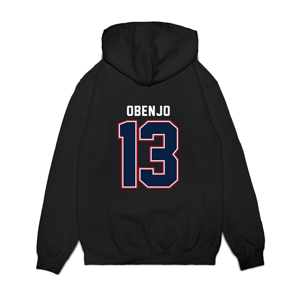 Robert Morris - NCAA Men's Basketball : Samuel Obenjo - Vintage Basketball Premium Hooded Sweatshirt-1