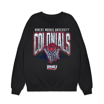 Robert Morris - NCAA Men's Basketball : Samuel Obenjo - Vintage Basketball Premium Crewneck Sweatshirt-0