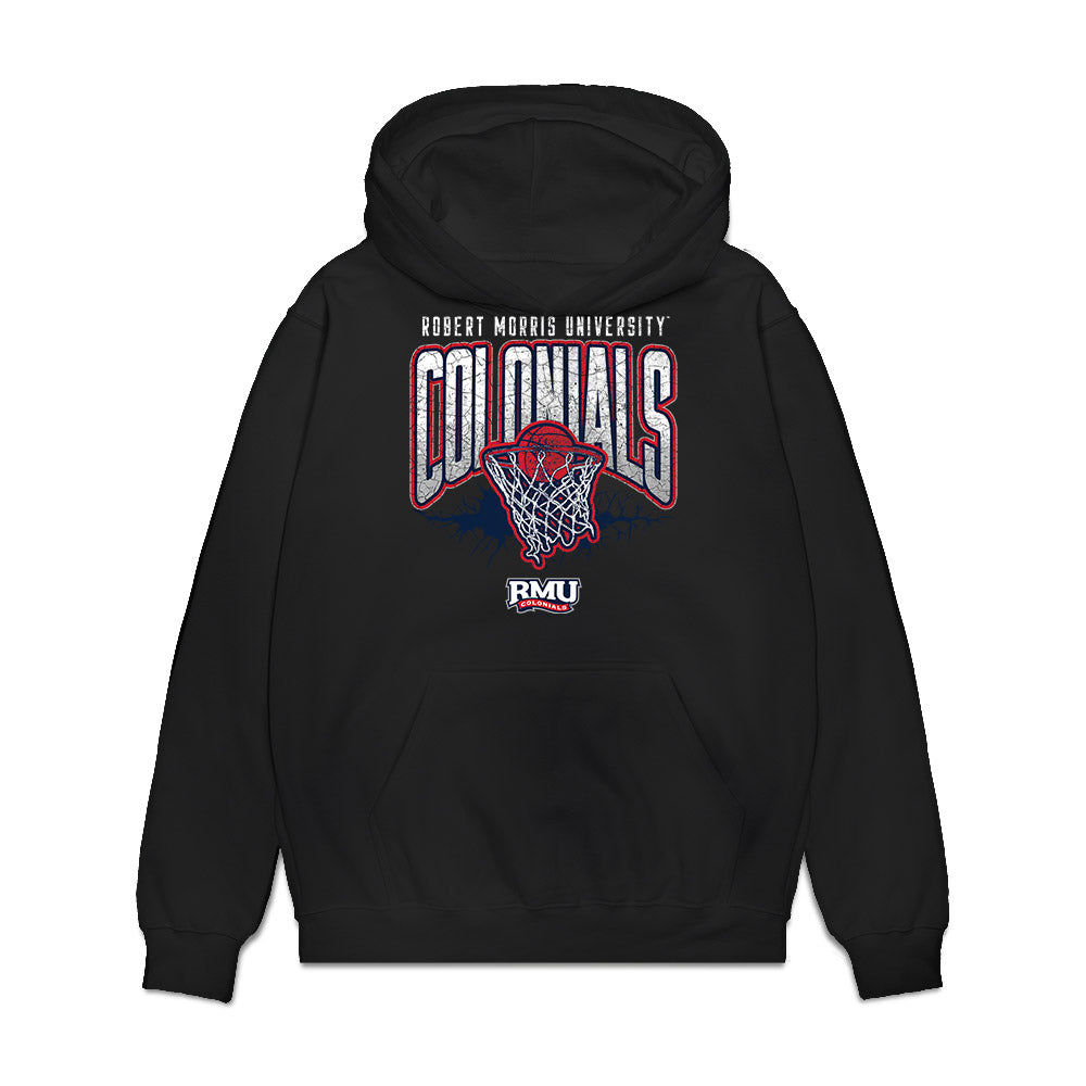 Robert Morris - NCAA Men's Basketball : Cyril Arvanitis - Vintage Basketball Premium Hooded Sweatshirt-0