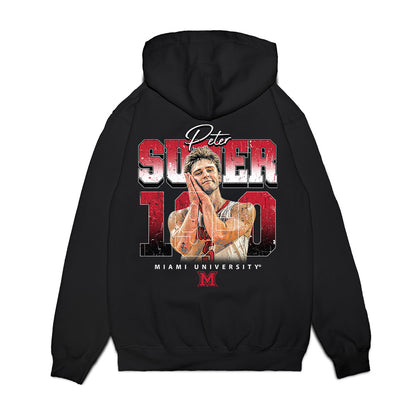 Miami of Ohio - NCAA Men's Basketball : Peter Suder - Graphic Tee Premium Hooded Sweatshirt-1