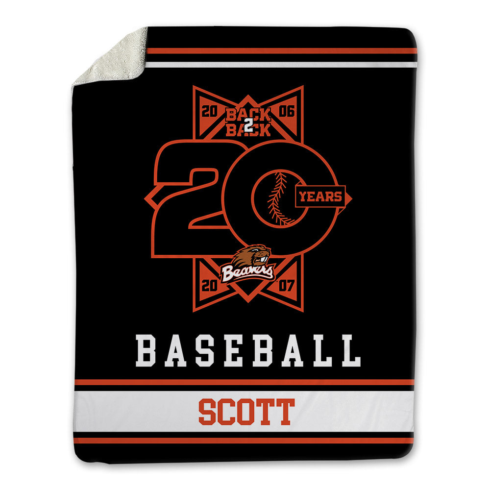 Oregon State - NCAA Baseball : Noah Scott - 20th Anniversary Blanket-0