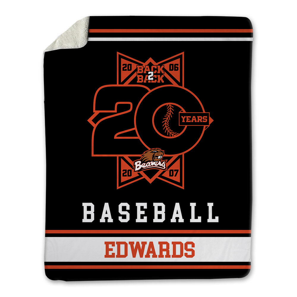 Oregon State - NCAA Baseball : Zach Edwards - 20th Anniversary Blanket-0