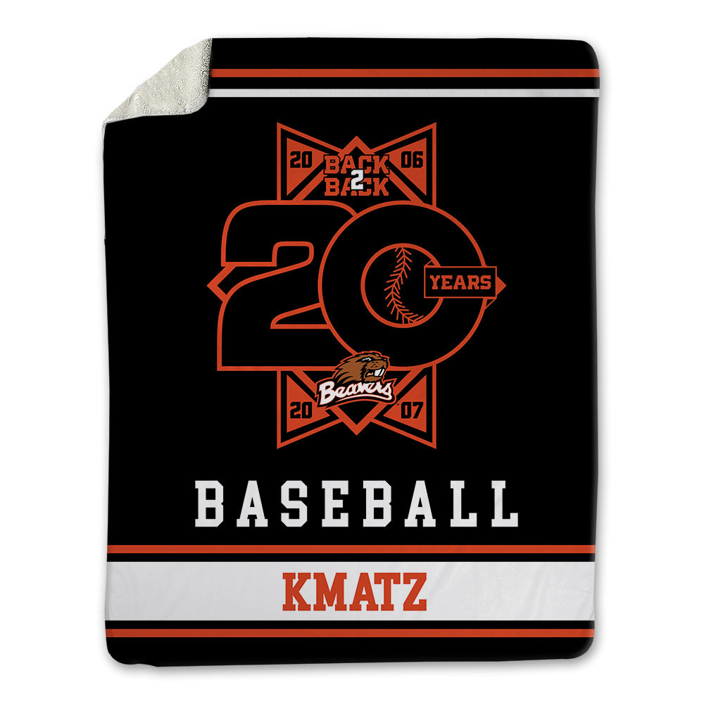 Oregon State - NCAA Baseball : Zach Kmatz - 20th Anniversary Blanket-0