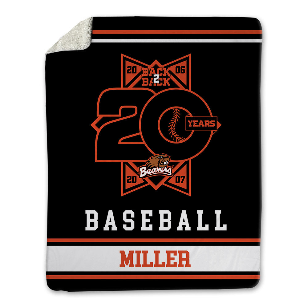 Oregon State - NCAA Baseball : Jace Miller - 20th Anniversary Blanket-0