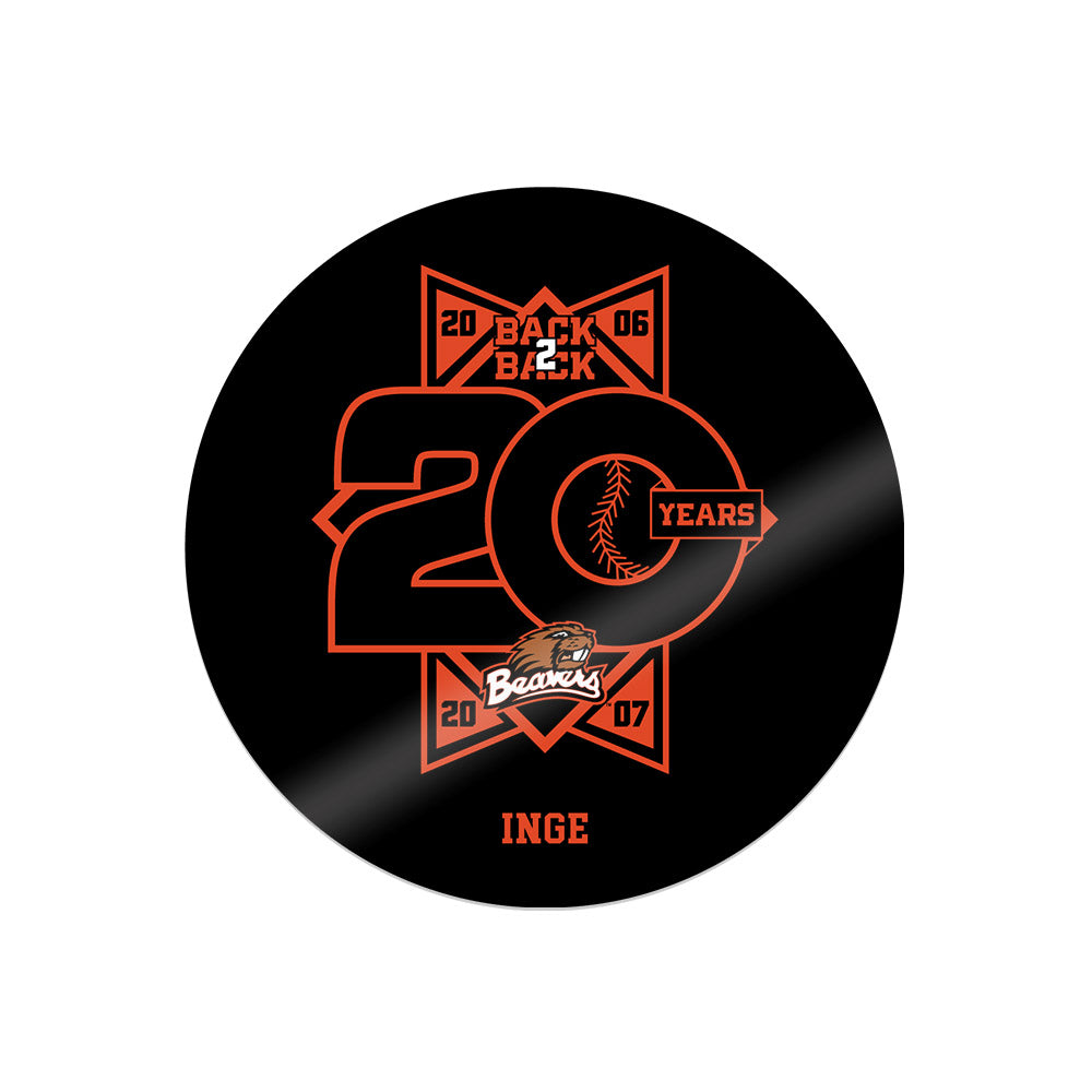 Oregon State - NCAA Baseball : Tyler Inge - 20th Anniversary Sticker-0