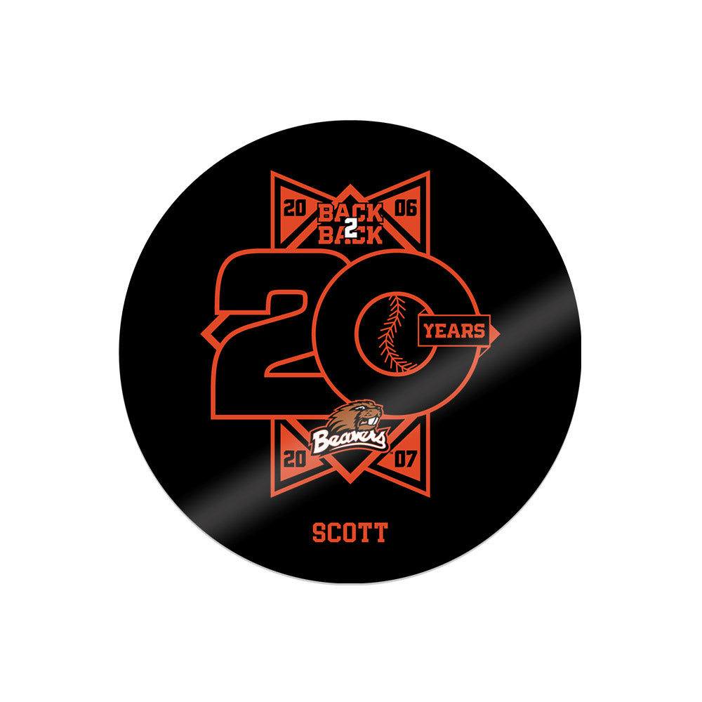 Oregon State - NCAA Baseball : Noah Scott - 20th Anniversary Sticker-0