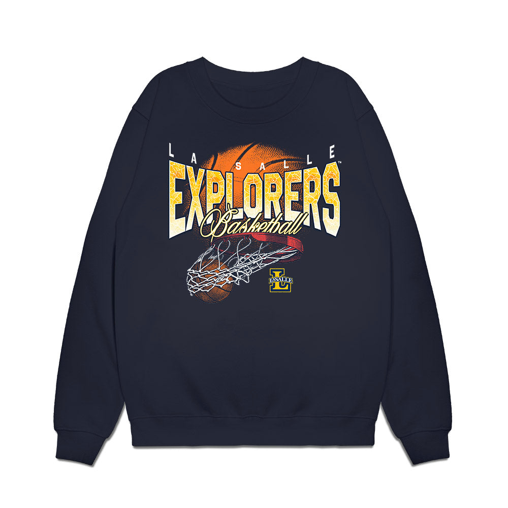 La Salle - NCAA Men's Basketball : Eric Acker - Vintage Basketball Premium Crewneck Sweatshirt-0