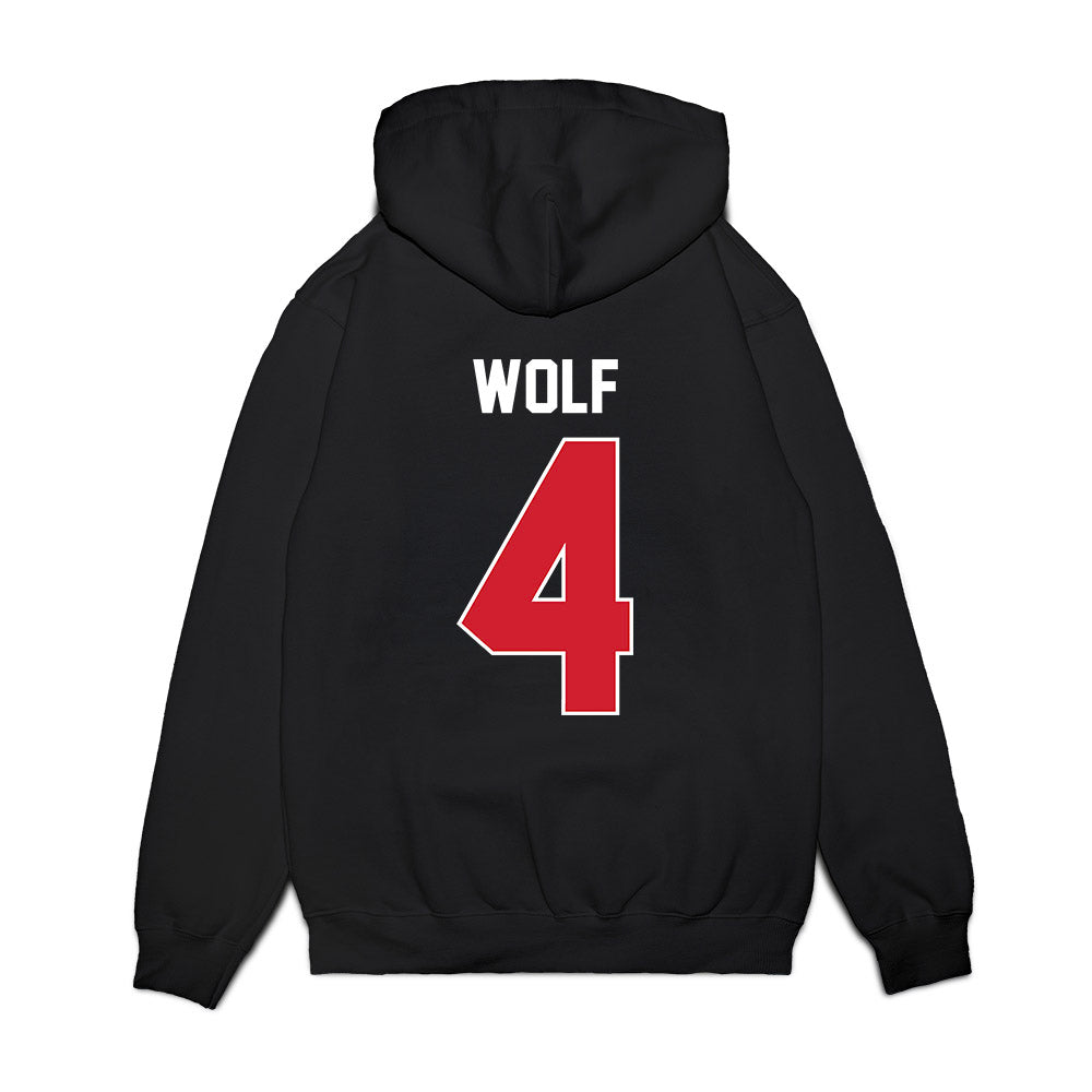 Illinois State - NCAA Men's Basketball : Landon Wolf - Vintage Basketball Premium Hooded Sweatshirt-1