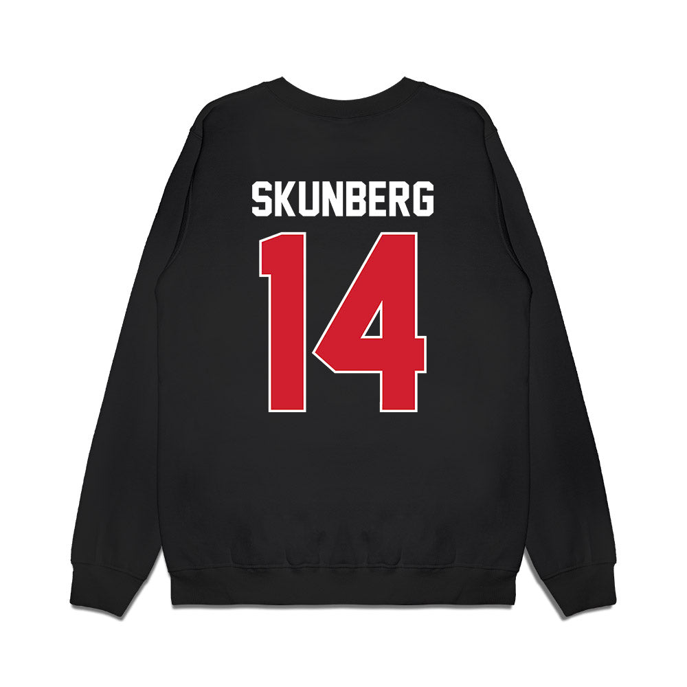 Illinois State - NCAA Men's Basketball : Boden Skunberg - Vintage Basketball Premium Crewneck Sweatshirt-1