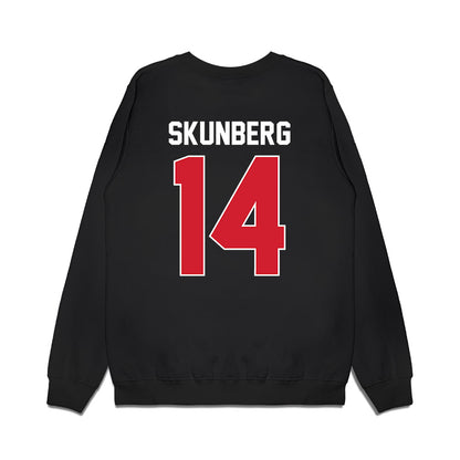 Illinois State - NCAA Men's Basketball : Boden Skunberg - Vintage Basketball Premium Crewneck Sweatshirt-1