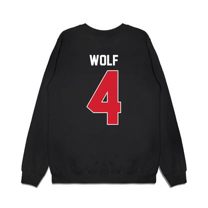 Illinois State - NCAA Men's Basketball : Landon Wolf - Vintage Basketball Premium Crewneck Sweatshirt-1