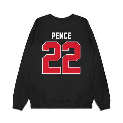 Illinois State - NCAA Men's Basketball : Ty Pence - Vintage Basketball Premium Crewneck Sweatshirt-1