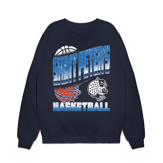 Saint Peter's - NCAA Men's Basketball : Adetokunbo Bakare - Vintage Basketball Premium Crewneck Sweatshirt-0