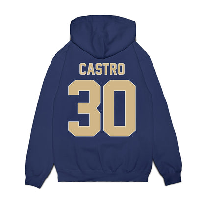 GWU - NCAA Men's Basketball : Rafael Castro - Vintage Basketball Shersey Fleece Hooded Sweatshirt-1