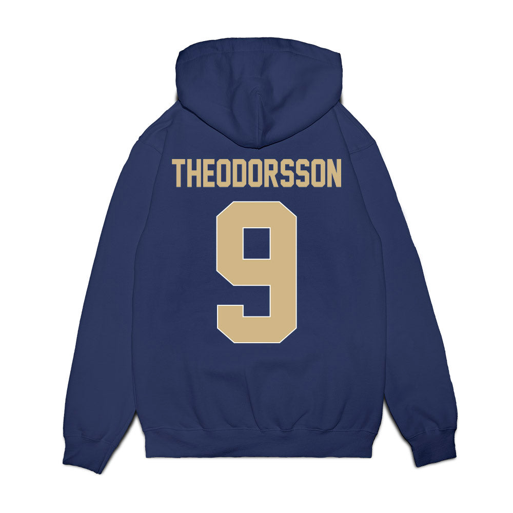 GWU - NCAA Women's Basketball : Emma Theodorsson - Vintage Basketball Shersey Fleece Hooded Sweatshirt-1