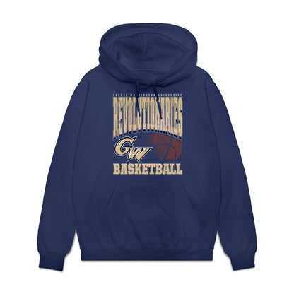GWU - NCAA Men's Basketball : Ty Bevins - Vintage Basketball Shersey Fleece Hooded Sweatshirt-0