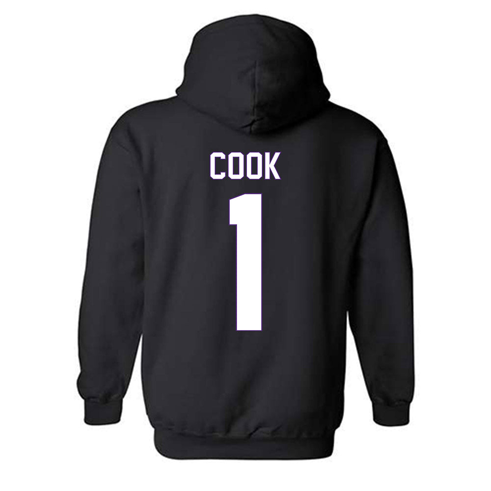 Central Arkansas - NCAA Women's Basketball : Jenna Cook - Vintage Shersey Hooded Sweatshirt-1