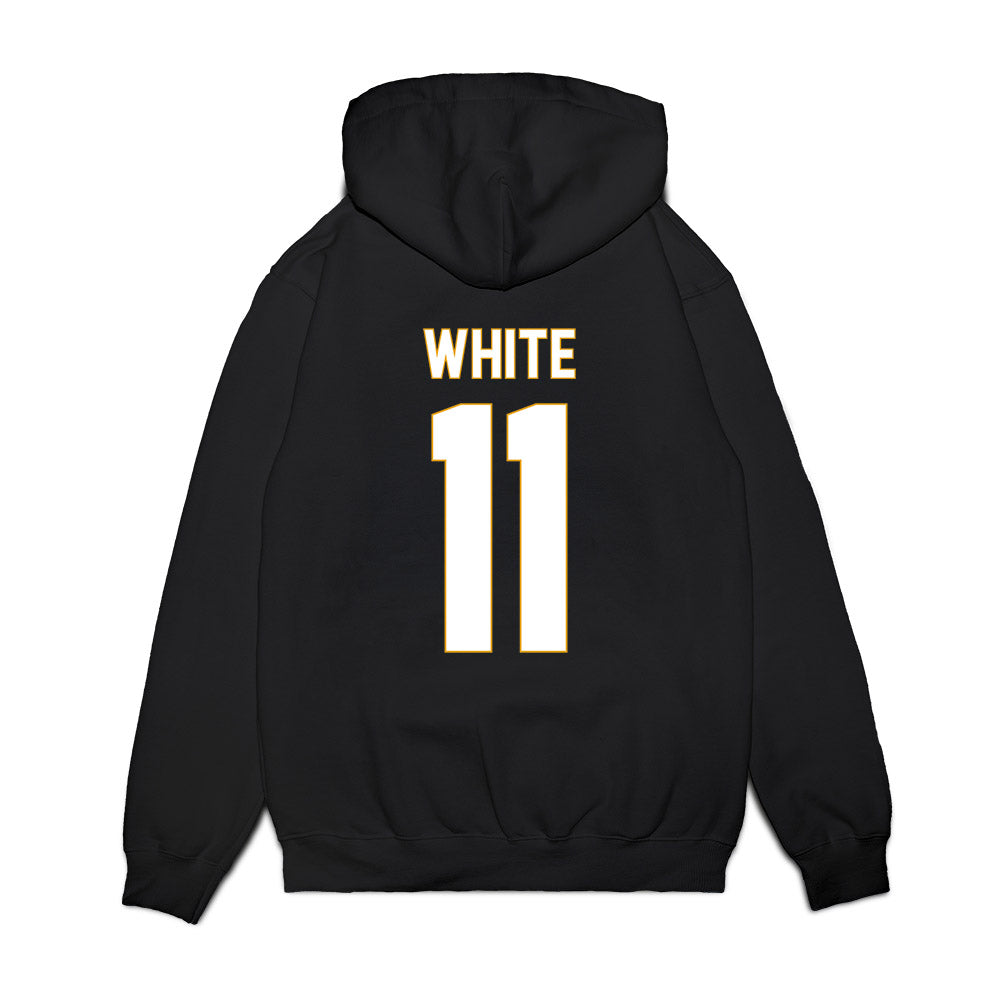 ETBU - NCAA Men's Basketball : Campbell White - Vintage Shersey Premium Hooded Sweatshirt-1