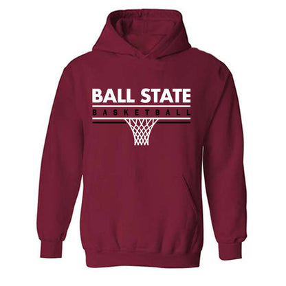 Ball State - NCAA Men's Basketball : Preston Copeland - Sports Shersey Hooded Sweatshirt-0