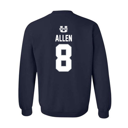 Utah State - NCAA Men's Basketball : Drake Allen - Sports Shersey Crewneck Sweatshirt-1