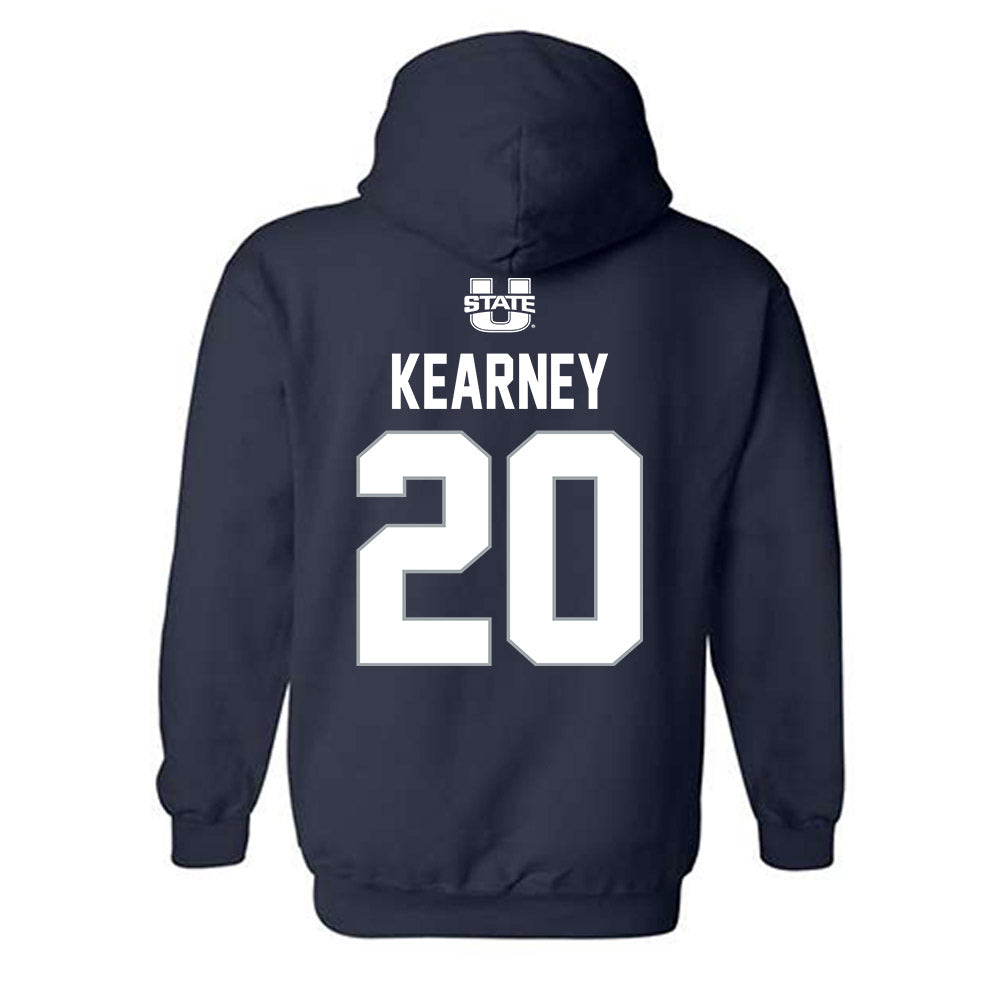 Utah State - NCAA Men's Basketball : Luke Kearney - Sports Shersey Hooded Sweatshirt-1