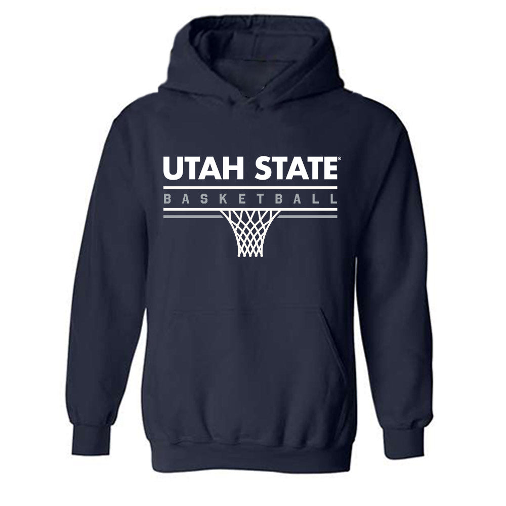 Utah State - NCAA Men's Basketball : Luke Kearney - Sports Shersey Hooded Sweatshirt-0