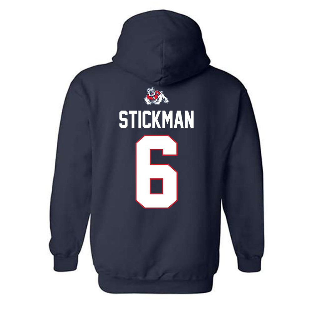 Fresno State - NCAA Men's Basketball : Dj Stickman - Sports Shersey Hooded Sweatshirt-1