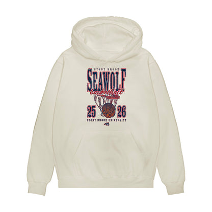 Stony Brook - NCAA Men's Basketball : Ethan Simmon - Vintage Basketball Premium Hooded Sweatshirt-0
