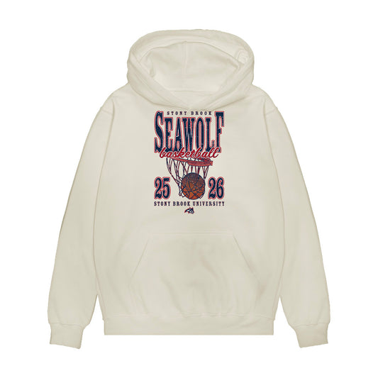 Stony Brook - NCAA Men's Basketball : Leon Nahar - Vintage Basketball Premium Hooded Sweatshirt-0