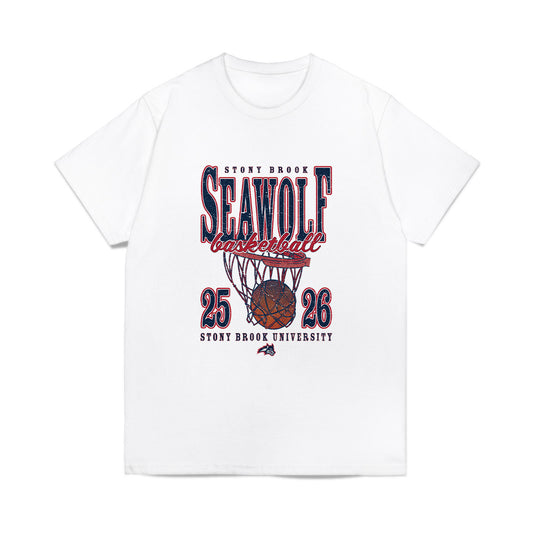 Stony Brook - NCAA Men's Basketball : Quin Gorman - Vintage Basketball Comfort Colors T-Shirt-0