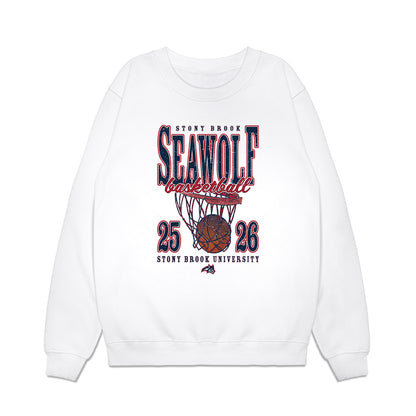 Stony Brook - NCAA Men's Basketball : Leon Nahar - Vintage Basketball Premium Crewneck Sweatshirt-0