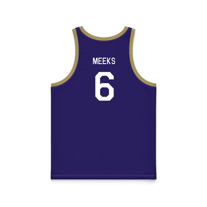 JMU - NCAA Men's Basketball : Ashton Meeks - Hardwood Reissue Basketball Jersey-1
