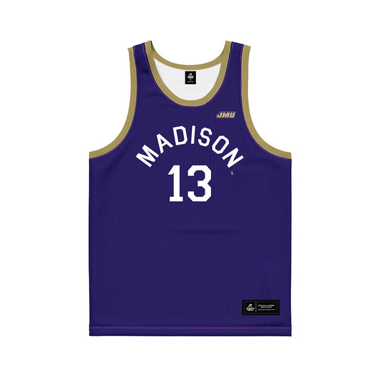 JMU - NCAA Men's Basketball : Preston Fowler - Hardwood Reissue Basketball Jersey-0