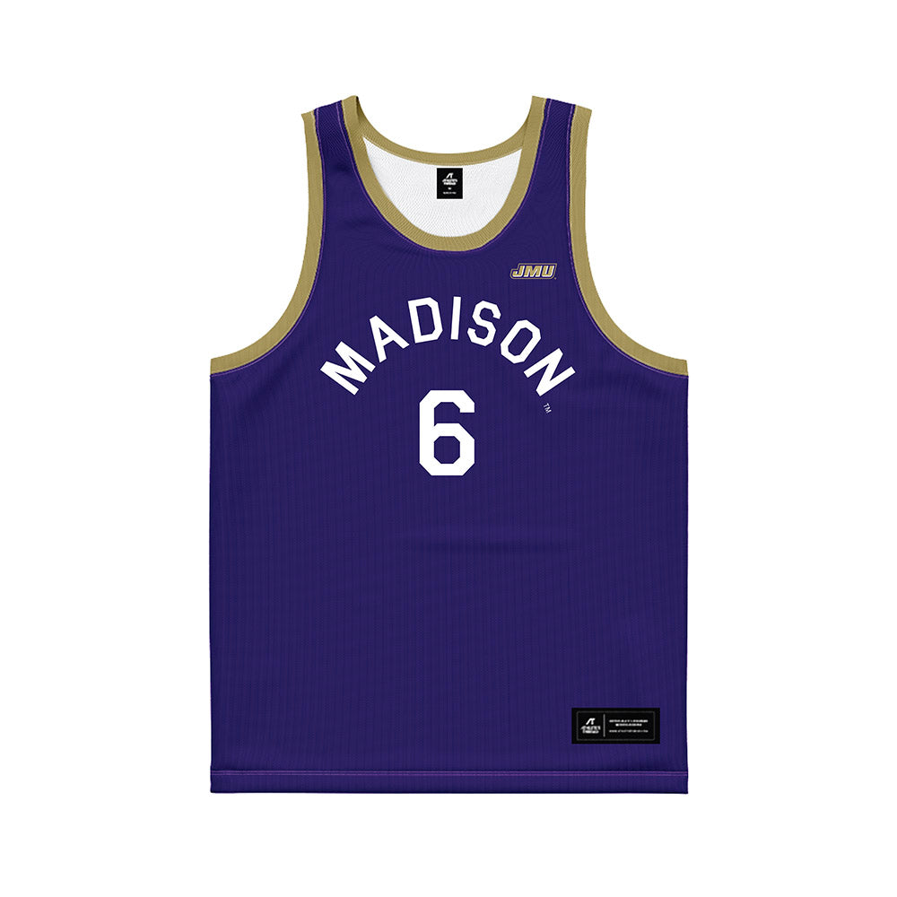 JMU - NCAA Men's Basketball : Ashton Meeks - Hardwood Reissue Basketball Jersey-0