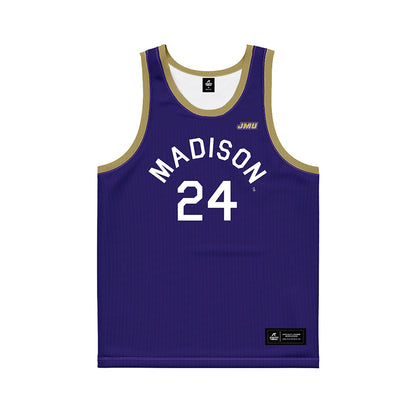 JMU - NCAA Men's Basketball : KJ Windham - Hardwood Reissue Basketball Jersey-0