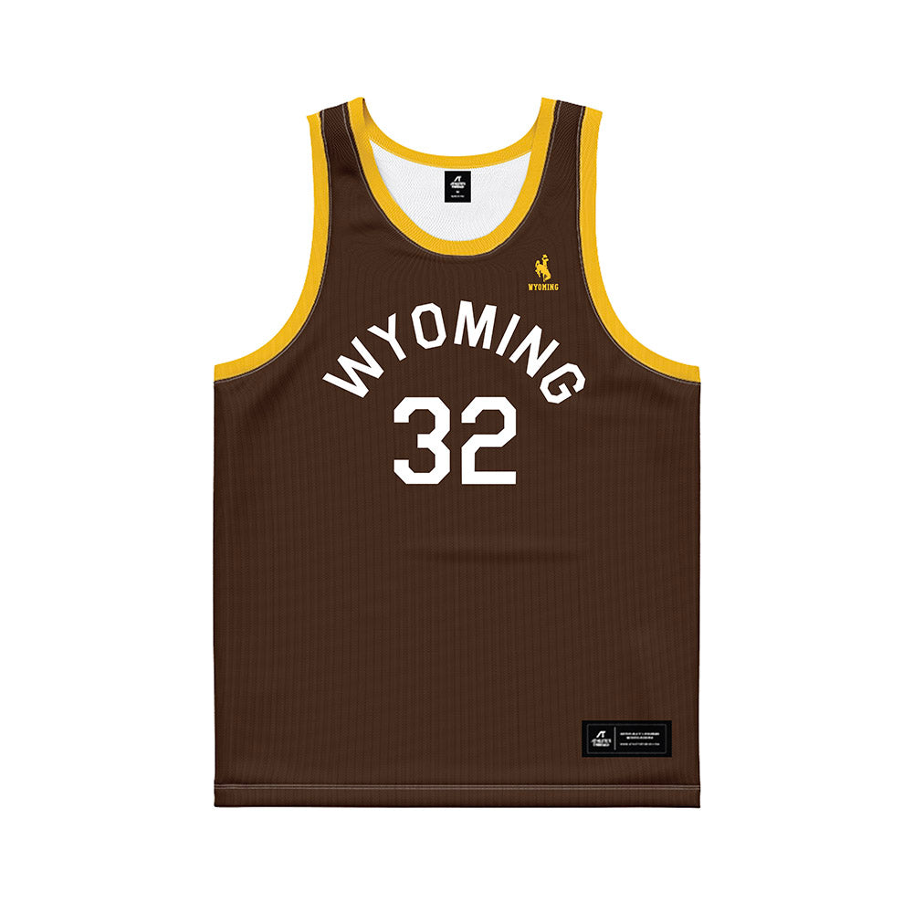 Wyoming - NCAA Men's Basketball : Talan Taylor - Hardwood Reissue Basketball Jersey-0